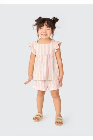 Hering Conjunto Curto Infantil Menina Toddler Listrado