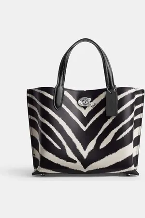Coach Bolsa Willow Tote 24 Zebra Print