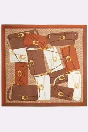 Coach Lenço Silk Square Tabby Print