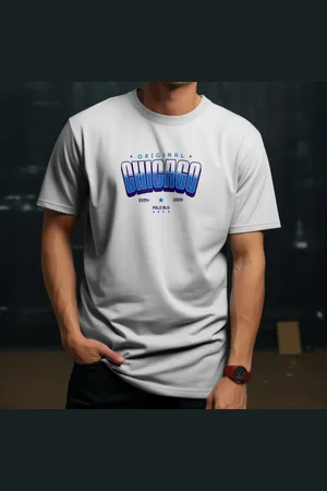 Polo Blu Camiseta Masculina Estampada Moderna em Algodão Branca do P ao G1