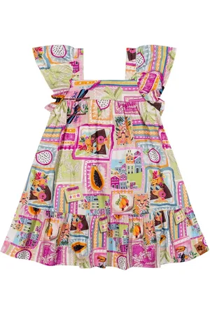Elian Infantil - Vestido Menina Estampa Tropical
