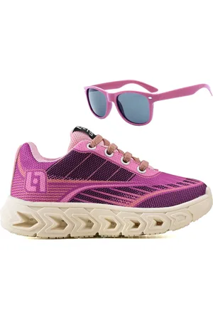 CALCADOS LGHT LIGHT Infantil - Tenis Meninas Escolar Calce Facil Confortavel + Oculos