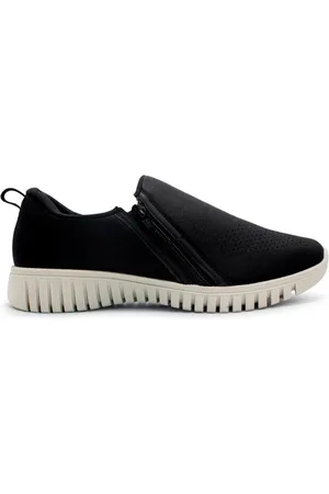 USAFLEX Tênis Feminino Slip On Elastano Zíper Casual AE22039