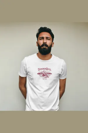 Polo Blu Camiseta Masculina Estampada Moderna Estilosa Branca do P ao G1