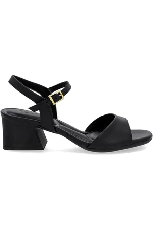 USAFLEX Sandália Feminina Salto Geométrico Couro Casual AM22004