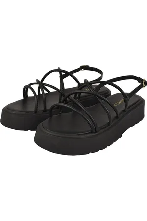 monté Sandália Feminina Plataforma CM Calçados Tira Colorida Verão Macia Leve Amarrar Gladiadora