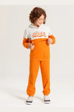 Molekada Infantil - Conjunto Inverno Menino Blusão com Capuz e Calça em Moletom Skater