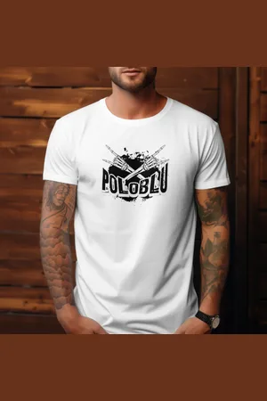 Polo Blu Camiseta Masculina Estilosa e Confortável Algodão Branca do P ao G1