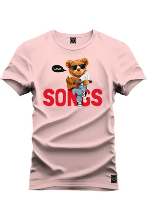Nexstar Camiseta Plus Size Extra Grande Estampada Confortável Algodão Urso Bad Boy