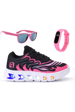 CALCADOS LGHT LIGHT Infantil - Tenis de Led Meninas Casual Escolar Calce Facil + Oculos e Relogio