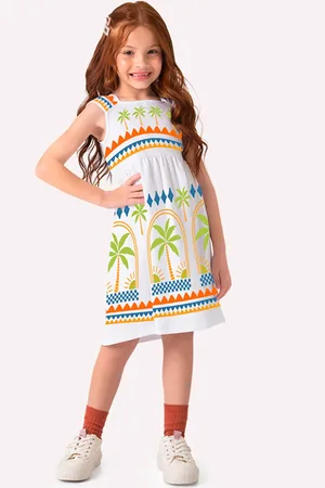 Nanai Infantil - Vestido Menina Palmeiras