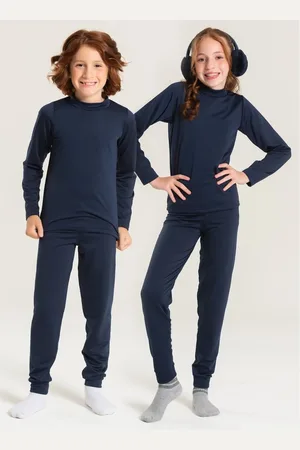 Molekada Infantil - Conjunto Inverno Unissex Marinho Blusa e Calça em Tecido Térmico