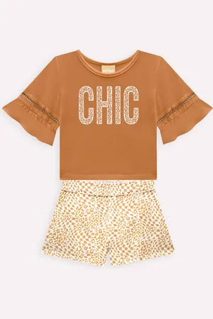 MILON Infantil - Conjunto Menina Bordado