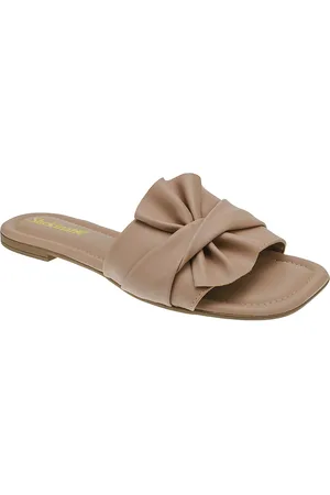 Shekinah Sandália Feminina Rasteira Rasteirinha Chinelo Laço Confortável Macia Moda