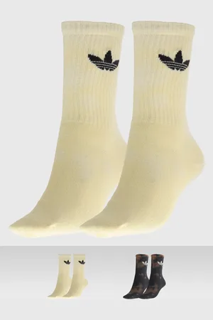 adidas Kit 2pçs Meia Cano Médio Acid Wash Amarela