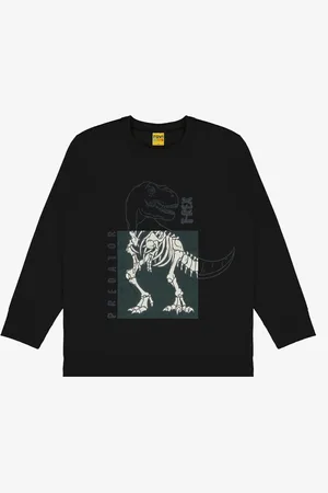 Rovitex Kids Infantil - Camiseta Manga Longa Dinossauro Rovi