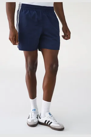 adidas Bermuda Reta Logo Bordado Azul-Marinho