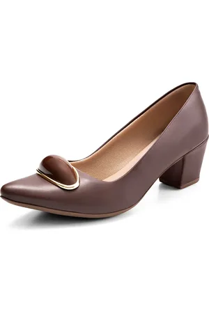 Lumiss Scarpin Feminino Salto Baixo Confortável Enfeite