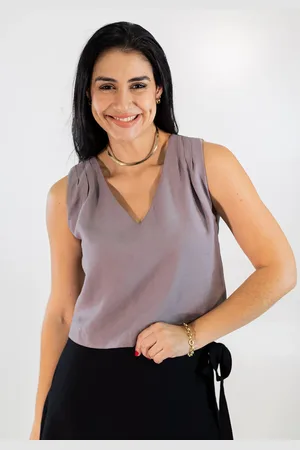 Anticorpus JeansWear Blusa Feminina Alfaiataria Viscose Preta Grafite Anticorpus