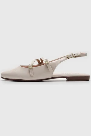 BEIRA RIO Sapatilha Slingback Verniz Off-White