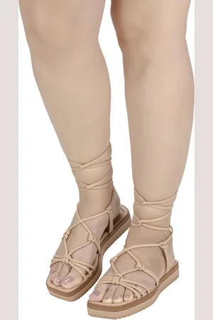 Shekinah Sandalia Papete Flatform Feminina Tiras Amarração Confortável