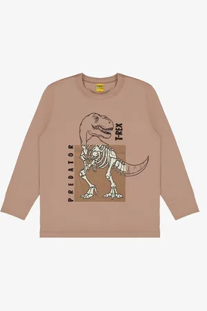 Rovitex Kids Infantil - Camiseta Manga Longa Dinossauro Rovi