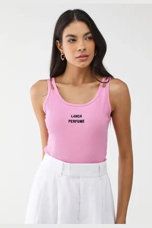 LANCA PERFUME Regata Canelada Ajustada Recorte Alça