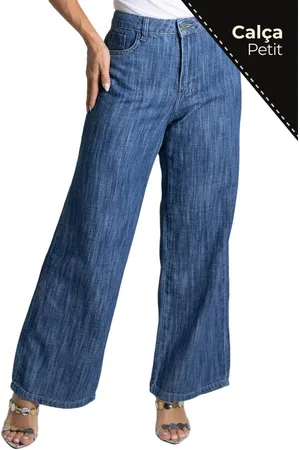 SAWARY Calça Jeans Wide Leg Petit - 279149 -