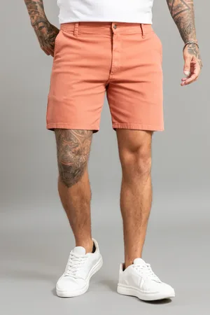 Dialogo Jeans Bermuda Masculina Casual Sport Fino em Sarja Color Dialogo Terracota