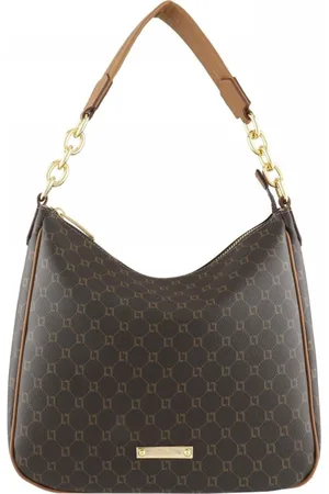 Luz da Lua Bolsa Hobo Média Monograma Mocca - 10001066 Marrom