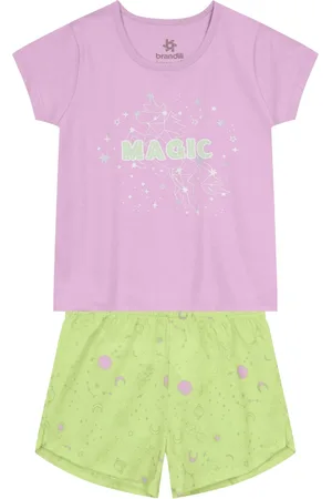 Brandili Pijama menina de galáxia que brilha no escuro