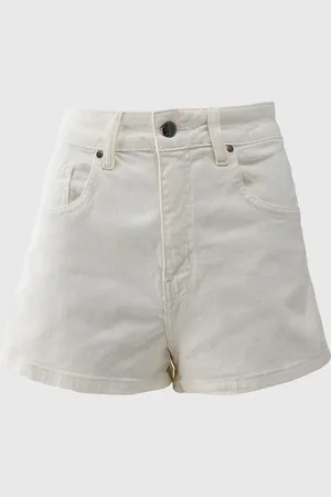 Roxy Short Jeans Reto Liso Off-White