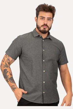 Reserva Camisa Masculina Manga Curta Oxford Color Mescla