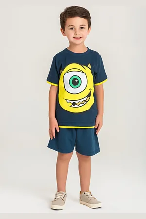 Disney Infantil - Conjunto Masculino Bermuda e Camiseta Monstros S.A ®