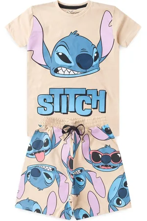 Disney Infantil - Conjunto Masculino Bermuda e Camiseta Stitch