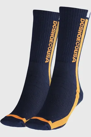 Dcshoes Meia Canelada Cano Alto Logo Azul-Marinho