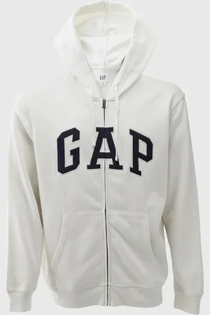 GAP Blusa de Moletom Aberta Com Capuz Off-White