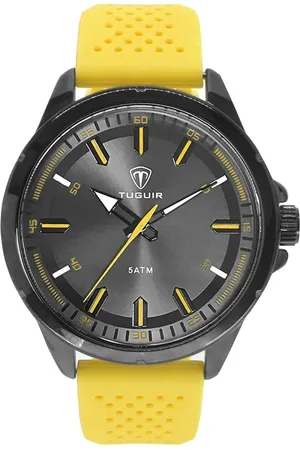 Tuguir Relógio Masculino Analógico TG162 e Amarelo