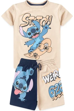 Disney Infantil - Conjunto Masculino Camiseta e Bermuda Stitch