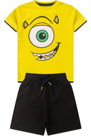 Disney Infantil - Conjunto Masculino Bermuda e Camiseta Monstros S.A