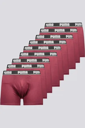 PUMA Kit de 9 Cuecas Boxer Cotton Bordô
