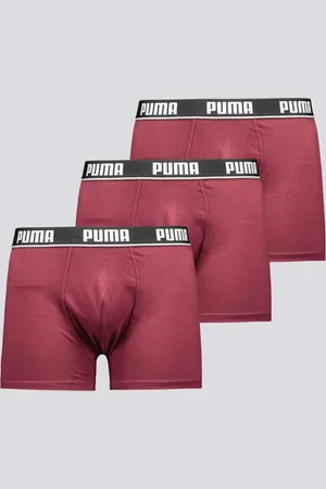 PUMA Kit de 3 Cuecas Boxer Cotton Bordô