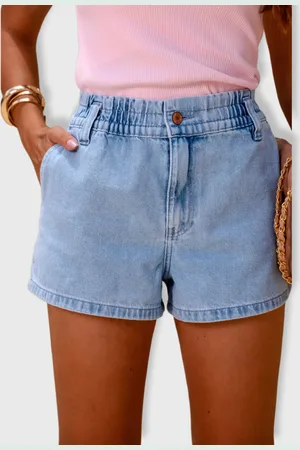 Revanche Shorts Cintura Alta Com Cós Feminina Salobre
