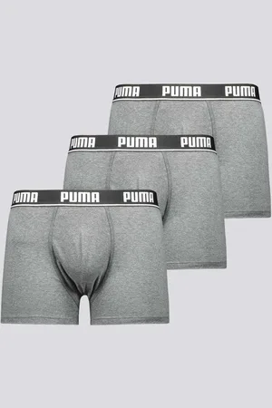 PUMA Kit 3 Cuecas Boxer Cotton Cinza