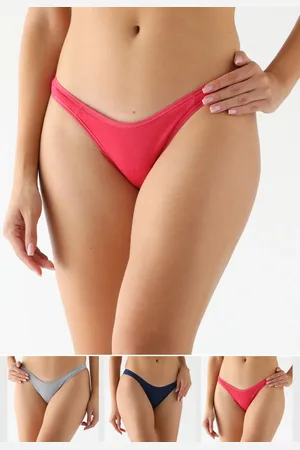 Delcotton Kit 3pçs Calcinha Tanga Lisas