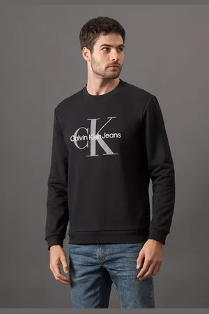 Calvin Klein Moletom CKJ Monograma Gola Careca
