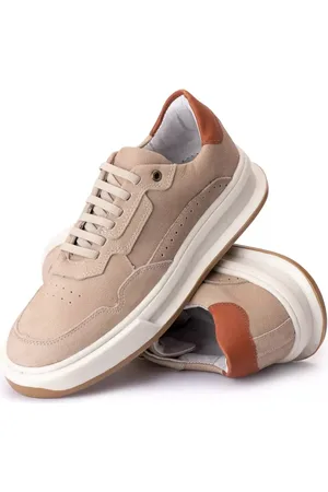 Anna Andrade Tênis Masculino Casual A. Andrade Em Couro Sapatenis Esporte Fino Conforto Moda Castor
