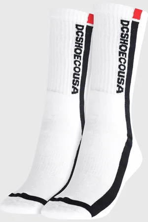 Dcshoes Meia Canelada Cano Alto Logo Branca