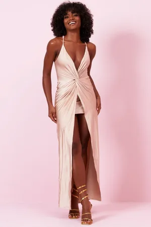 Planet Girls Vestido Longo Detalhe Frontal Claro
