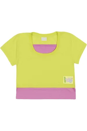 Nina Go Infantil - Blusa Meia Malha Verde Catavento 4 Amarelo